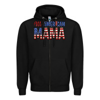 Black all american mama zillion Zipper Hoodie - Zillion Design Studio