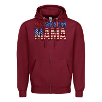 Burgundy all american mama zillion Zipper Hoodie - Zillion Design Studio