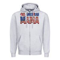 Heather Grey all american mama zillion Zipper Hoodie - Zillion Design Studio