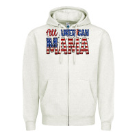 Oatmeal Heather all american mama zillion Zipper Hoodie - Zillion Design Studio
