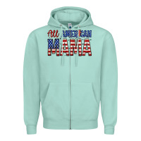 Seafoam all american mama zillion Zipper Hoodie - Zillion Design Studio