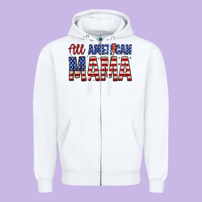 All American Mama Zillion Zipper Hoodie Designed By Zillion Design Studio