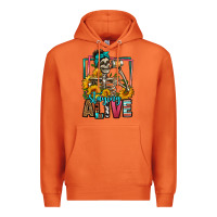 Carrot staying alive coffee drinking skeleton Premium Hoodie - Jasminsmagicworld