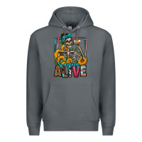 Rock staying alive coffee drinking skeleton Premium Hoodie - Jasminsmagicworld