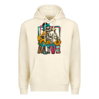 Sandshell staying alive coffee drinking skeleton Premium Hoodie - Jasminsmagicworld