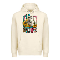 Tofu staying alive coffee drinking skeleton Premium Hoodie - Jasminsmagicworld