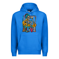 True Royal staying alive coffee drinking skeleton Premium Hoodie - Jasminsmagicworld