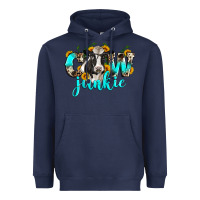 Navy cow junkie Heavyweight Hoodie - Zillion Design Studio