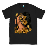 Black Gold roses afro woman Classic Tee - RanaPortraitStore