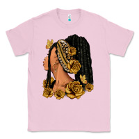 Bubblegum Pink Gold roses afro woman Classic Tee - RanaPortraitStore