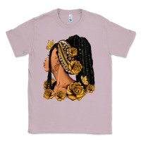 Lilac Gold roses afro woman Classic Tee - RanaPortraitStore