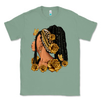 Sage Gold roses afro woman Classic Tee - RanaPortraitStore