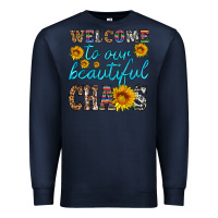 Navy welcome to our beautiful chaos Premium Sweatshirt - HRA Design Shop