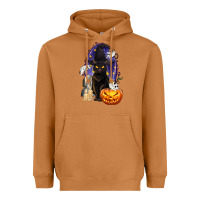 Meerkat Halloween Cat and Pumpkin Heavyweight Hoodie - texasbilliewilder