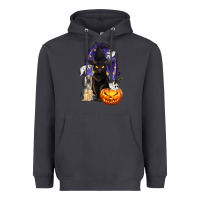 Smoke Halloween Cat and Pumpkin Heavyweight Hoodie - texasbilliewilder