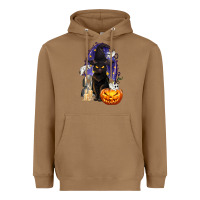 Toasted Coconut Halloween Cat and Pumpkin Heavyweight Hoodie - texasbilliewilder