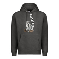 Charcoal Heather Ringtail Cat Premium Hoodie - LillyAllenDesigns
