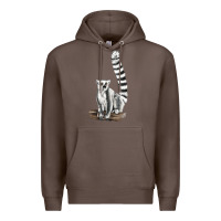 Coffee Ringtail Cat Premium Hoodie - LillyAllenDesigns