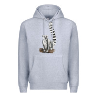 Heather Grey Ringtail Cat Premium Hoodie - LillyAllenDesigns