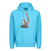 Ocean Blue Ringtail Cat Premium Hoodie - LillyAllenDesigns