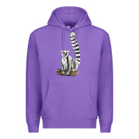 Purple Ringtail Cat Premium Hoodie - LillyAllenDesigns