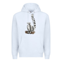 White Ringtail Cat Premium Hoodie - LillyAllenDesigns