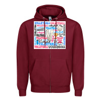 Burgundy volleyball Zipper Hoodie - Zillion Design Studio