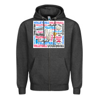 Charcoal Heather volleyball Zipper Hoodie - Zillion Design Studio
