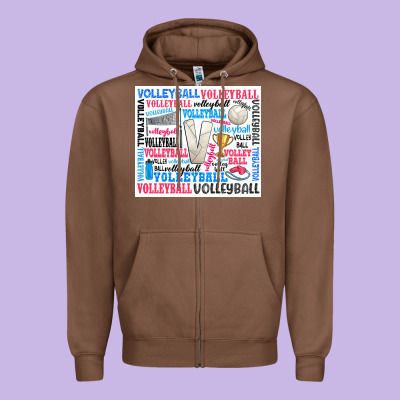 Volleyball Zipper Hoodie Designed By Zillion Design Studio