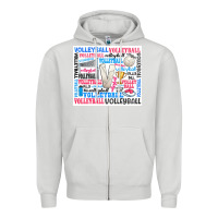Dove Grey volleyball Zipper Hoodie - Zillion Design Studio