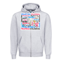 Heather Grey volleyball Zipper Hoodie - Zillion Design Studio