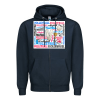 Navy volleyball Zipper Hoodie - Zillion Design Studio