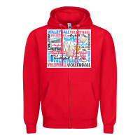 Red volleyball Zipper Hoodie - Zillion Design Studio