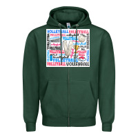 Sports Green volleyball Zipper Hoodie - Zillion Design Studio