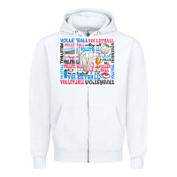 White volleyball Zipper Hoodie - Zillion Design Studio