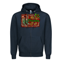 Navy Merry Christmas Y'all Boots Zipper Hoodie - RanaPortraitStore