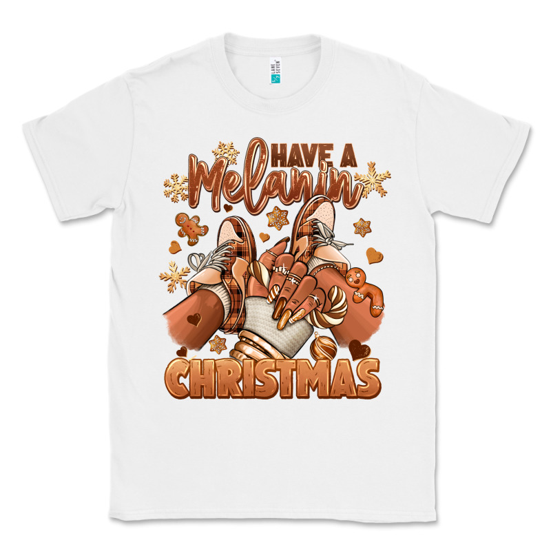 Have A Melanin Christmas Black Girl Sneakers Classic Tee by RanaPortraitStore | Teevron