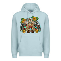 Blue Mist western gnome sunflowers rainbow Premium Hoodie - BarkalooDesign