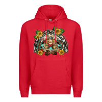 Red western gnome sunflowers rainbow Premium Hoodie - BarkalooDesign