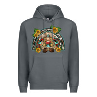 Rock western gnome sunflowers rainbow Premium Hoodie - BarkalooDesign
