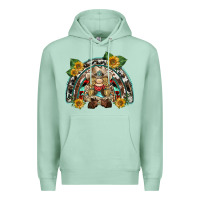 Seafoam western gnome sunflowers rainbow Premium Hoodie - BarkalooDesign