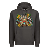 Smoke western gnome sunflowers rainbow Premium Hoodie - BarkalooDesign