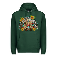 Sports Green western gnome sunflowers rainbow Premium Hoodie - BarkalooDesign