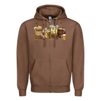 Chestnut beer coffee cups Zipper Hoodie - texasbilliewilder