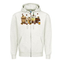 Oatmeal Heather beer coffee cups Zipper Hoodie - texasbilliewilder