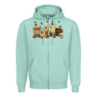 Seafoam beer coffee cups Zipper Hoodie - texasbilliewilder