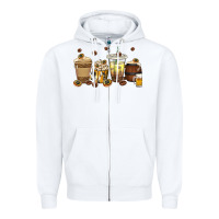 White beer coffee cups Zipper Hoodie - texasbilliewilder