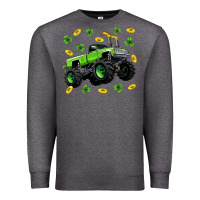 Charcoal Heather Monster truck st patricks day Premium Sweatshirt - Neo Western