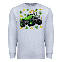 Heather Grey Monster truck st patricks day Premium Sweatshirt - Neo Western