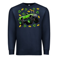 Navy Monster truck st patricks day Premium Sweatshirt - Neo Western
